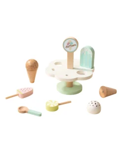 Set Gelato in Legno - 9 Pezzi - 15 x 15 x 16,4 cm - 3+ Anni