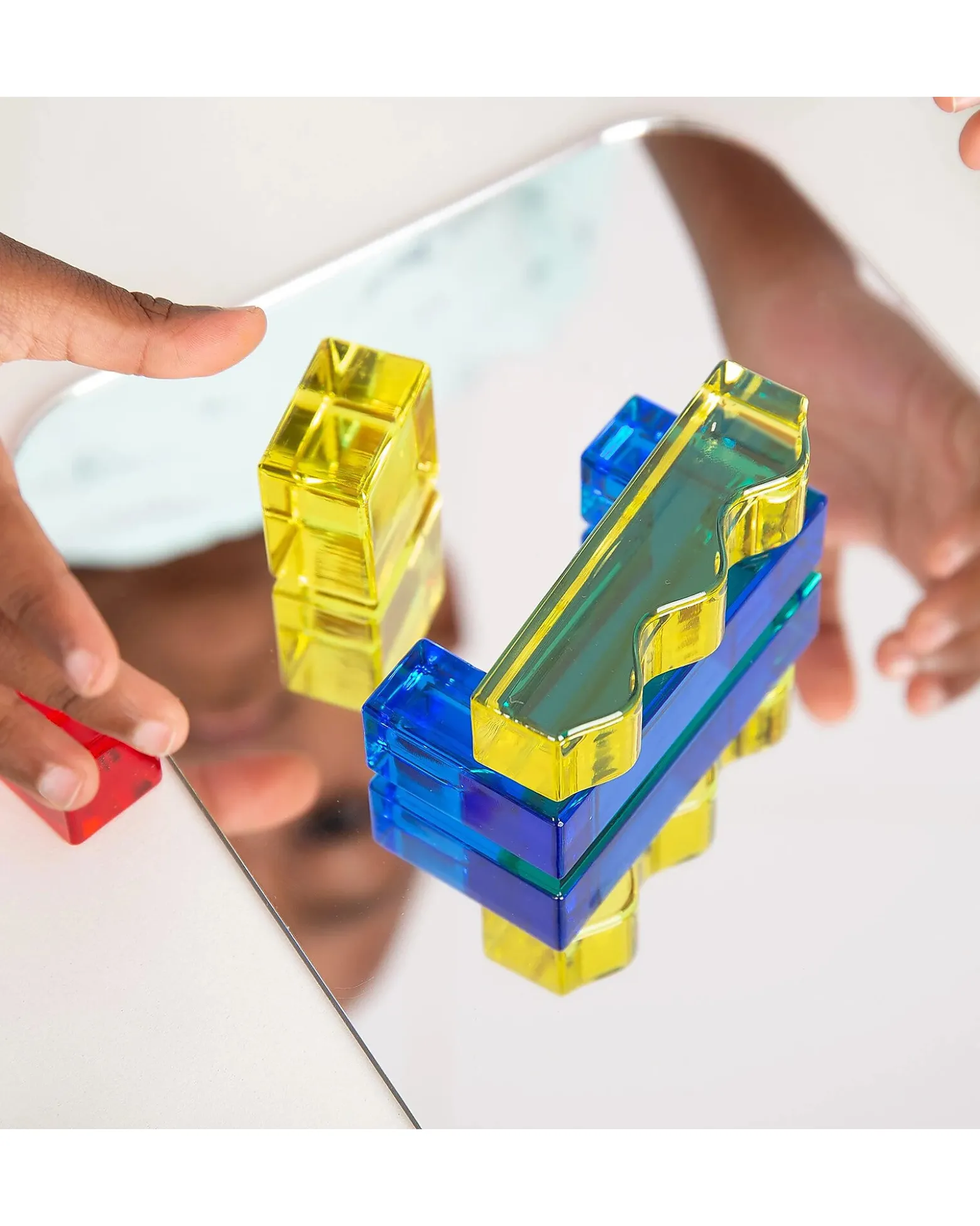 Set Gioco Sensoriale - Colour Crystal Block - 15 Carte di Ispirazione - da 3 Anni - Per Lavagna Luminosa