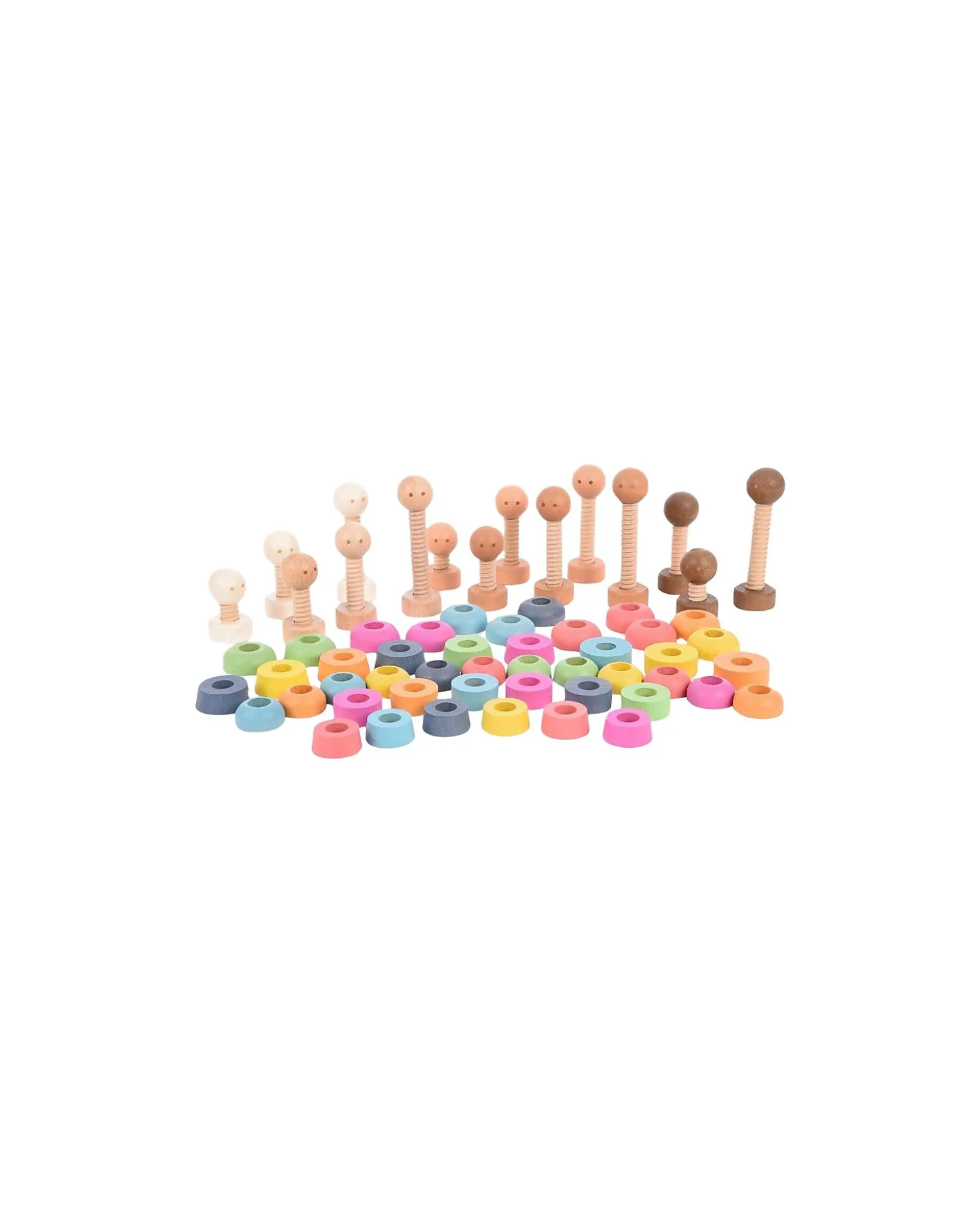 Set Gioco Sensoriale - Community People - Arcobaleno - in Legno - da 3 Anni