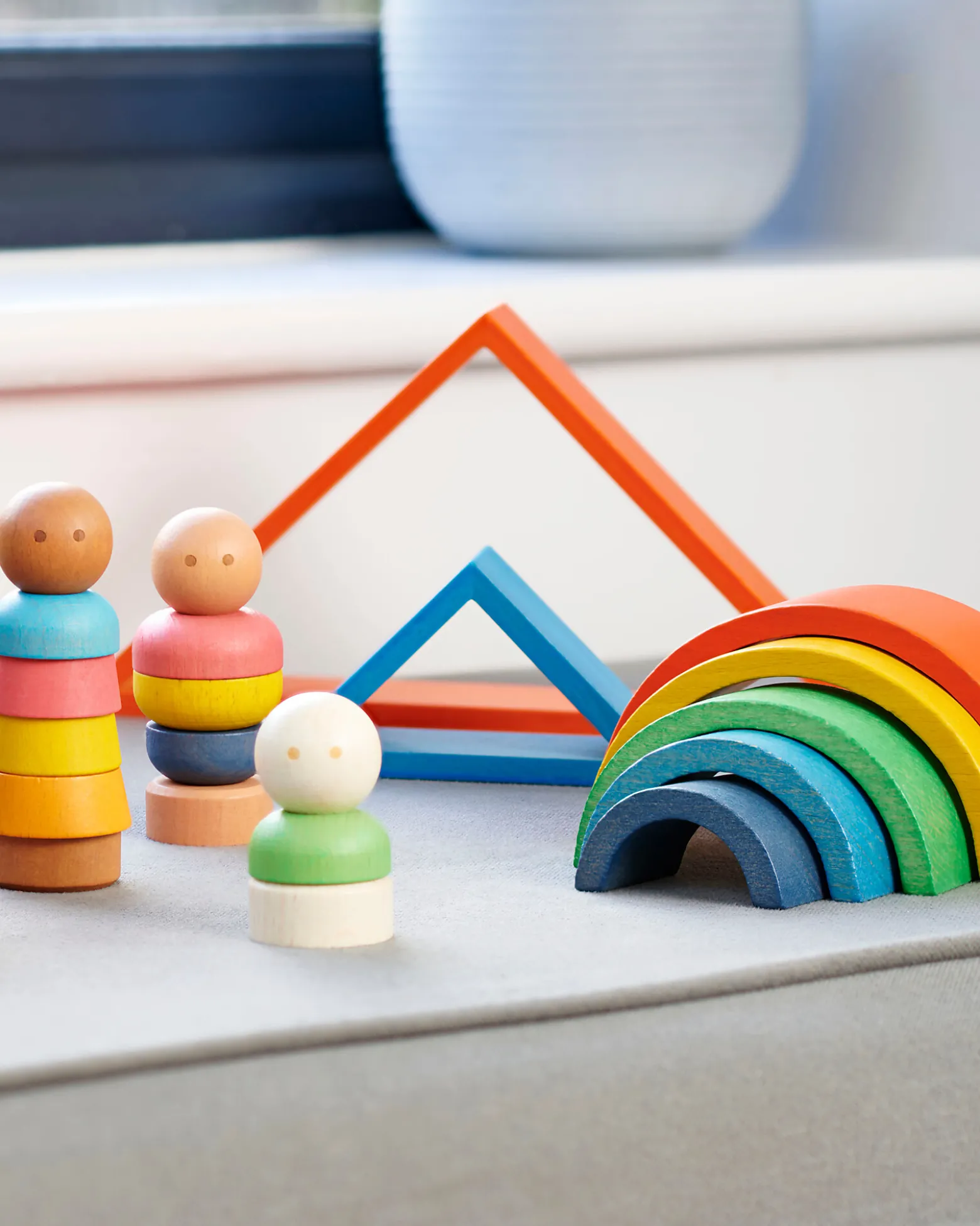 Set Gioco Sensoriale - Community People - Arcobaleno - in Legno - da 3 Anni
