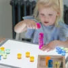 Set Gioco Vassoio con Specchio e Gemme Tonde - 25 Pezzi - dai 3 Anni - Per Lavagna Luminosa