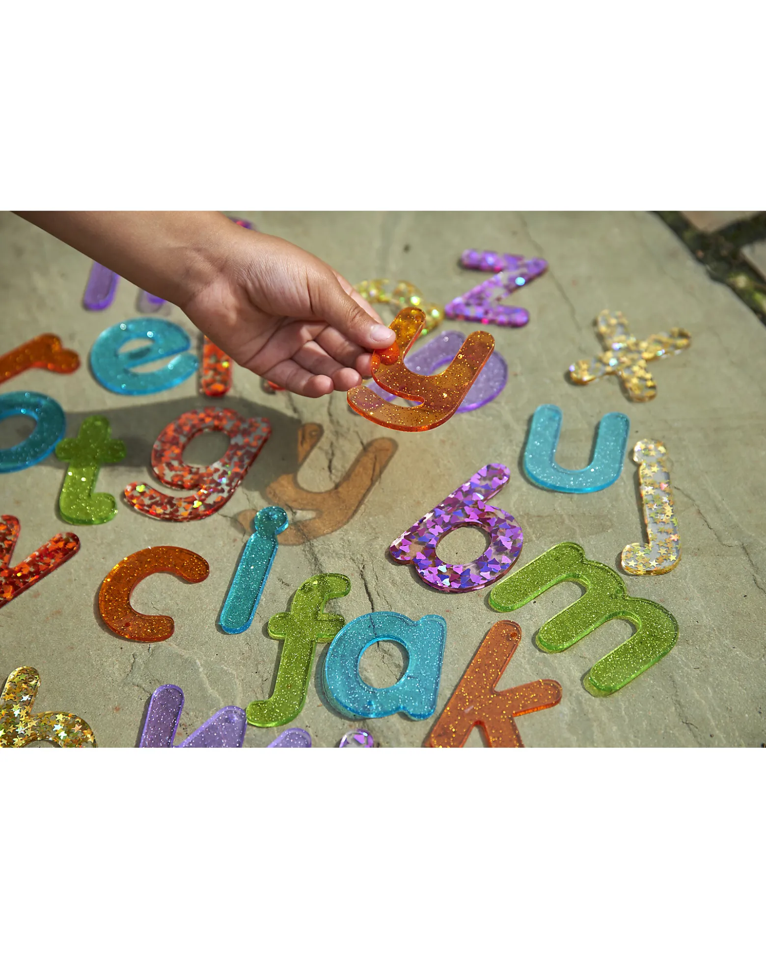 Set 26 Lettere Glitterate per Lavagna Luminosa - Divertimento e Conoscenza Sensoriale
