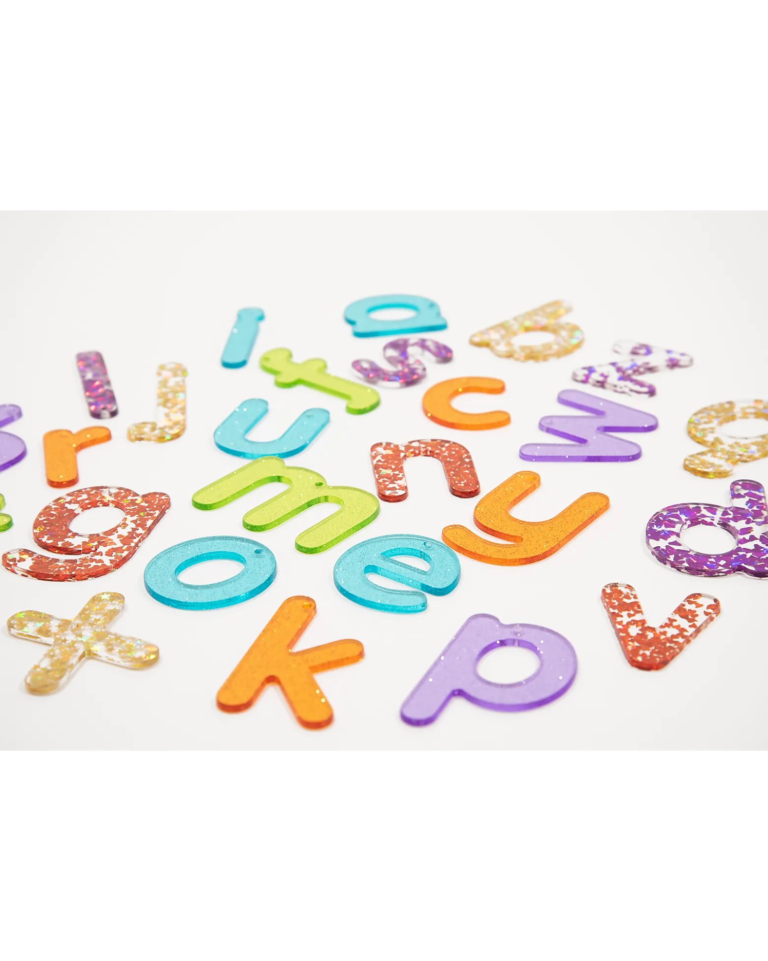 Set 26 Lettere Glitterate per Lavagna Luminosa - Divertimento e Conoscenza Sensoriale