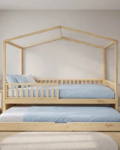 Set 2: Letto Montessori Evolutivo Evi 200x90cm + Letto/Cassetto