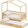 Set 3: Letto Montessori Evolutivo Evi 200x90cm + Letto/Cassetto + Materasso 12 cm Aloe Vera