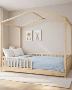 Set 3: Letto Montessori Evolutivo Evi 200x90cm + Letto/Cassetto + Materasso 12 cm Aloe Vera