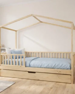 Set 3: Letto Montessori Evolutivo Evi 200x90cm + Letto/Cassetto + Materasso 14 cm Antiacaro