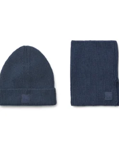 Set Lina Cappello e Scaldacollo - Blu Navy - 100% Cotone