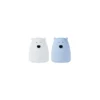Set 2 Luci da Notte Portatile Orsetto In Morbido Silicone - Bianco e Azzurro - 10x8.6 cm
