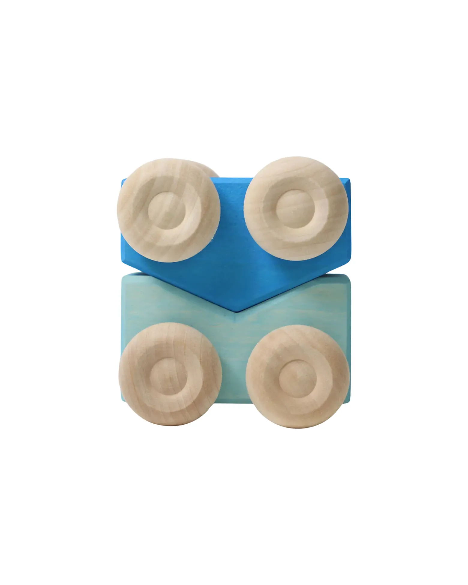 Set 2 Macchinine Impilabili - Blu - Legno di Acero - 0+ anni