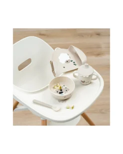 Set Pappa Foodie - Ciotola Bicchiere e Cucchiaio - Tiny Farm - Sabbia - 100% PP Alimentare