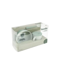 Set Pappa Foodie - Ciotola Tazza e Cucchiaio - Happy Clouds - Verde - 100% PP Alimentare