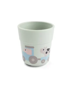 Set Pappa Foodie - Piatto con Scomparti Bicchiere e Posate - Tiny Farm - Verde - 100% PP Alimentare