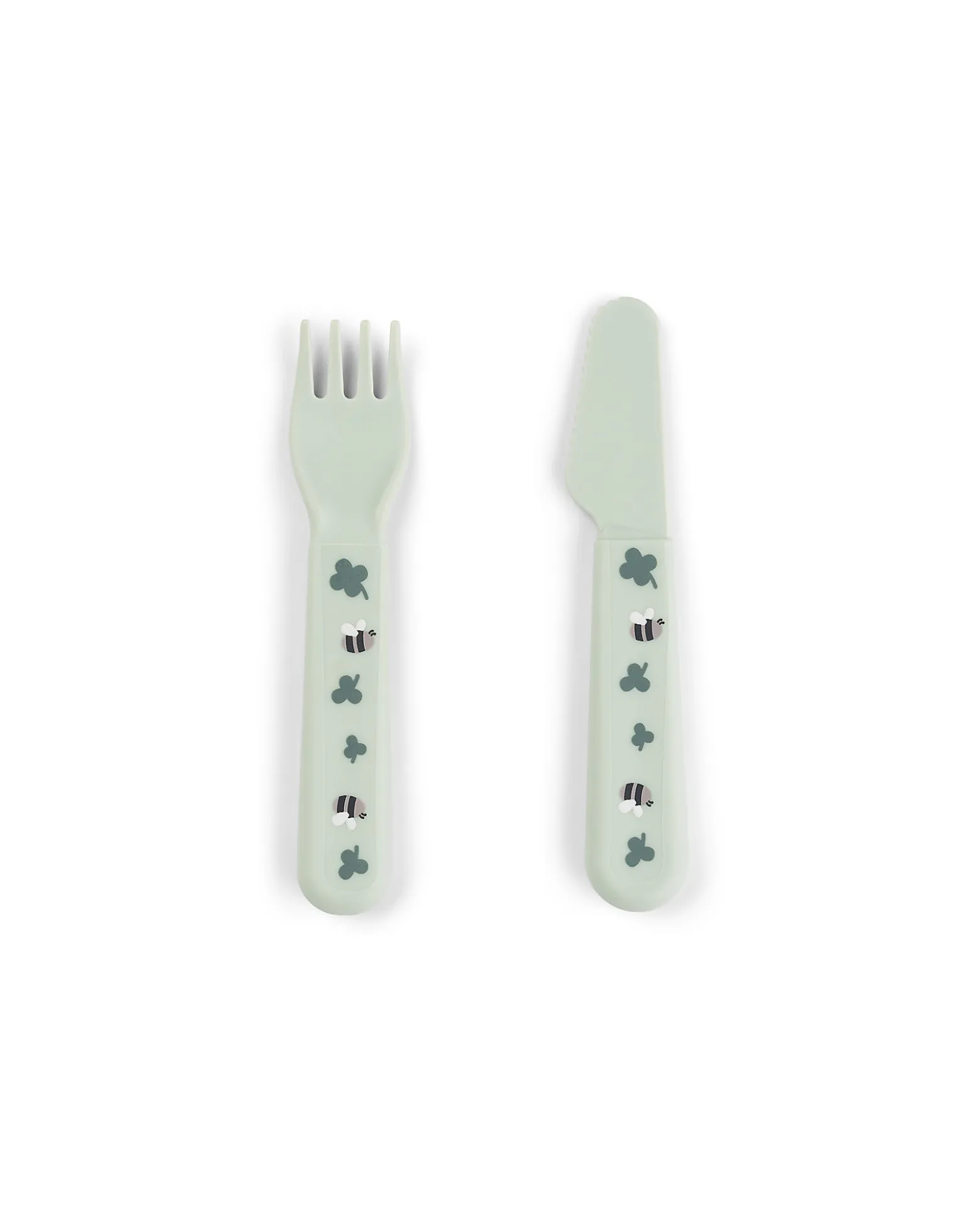 Set Pappa Foodie - Piatto con Scomparti Bicchiere e Posate - Tiny Farm - Verde - 100% PP Alimentare