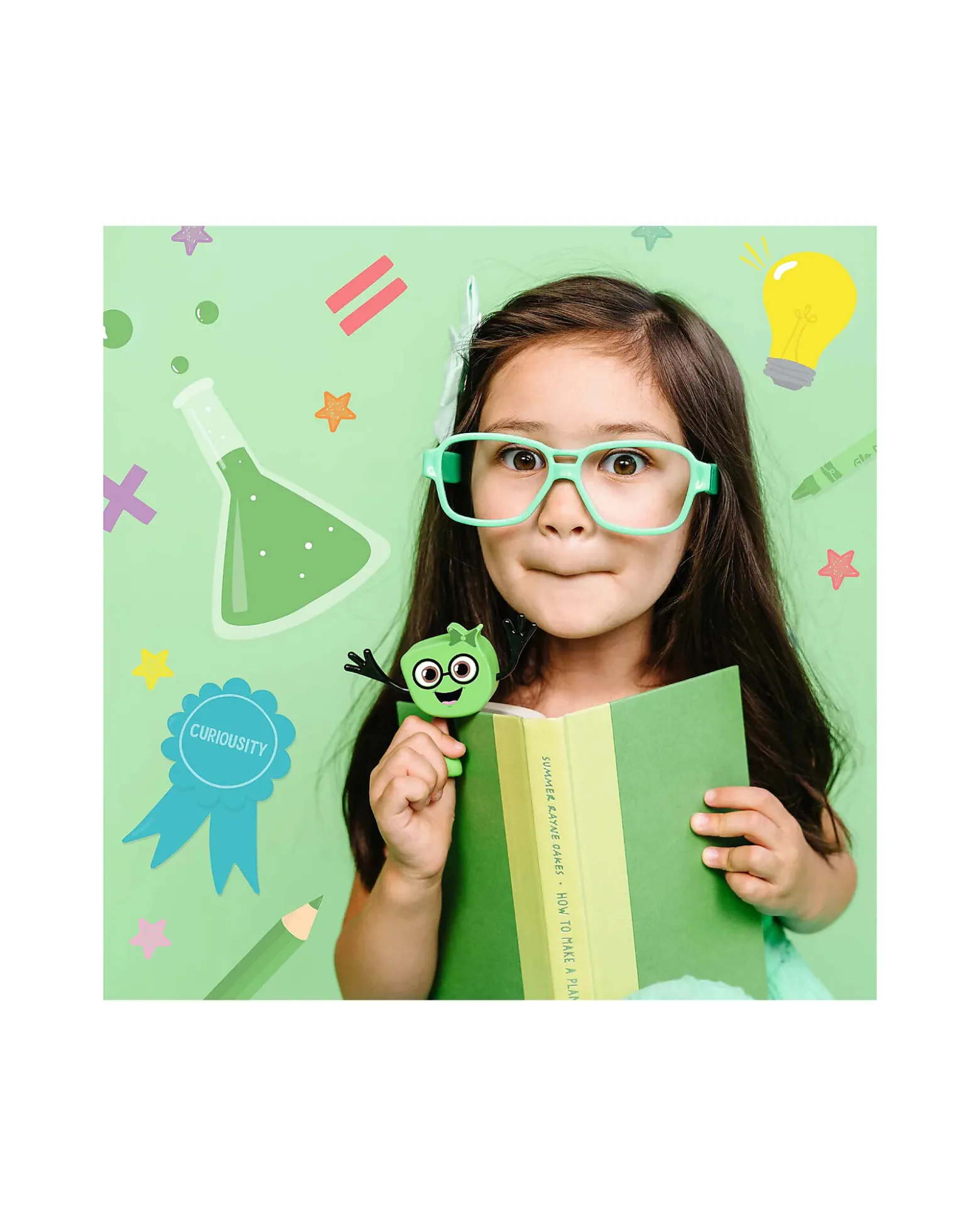 Set Personaggio Pippa - con 2 Cubi Inclusi - Verde - Adatto da 3 anni - 100% Plastica Riciclata