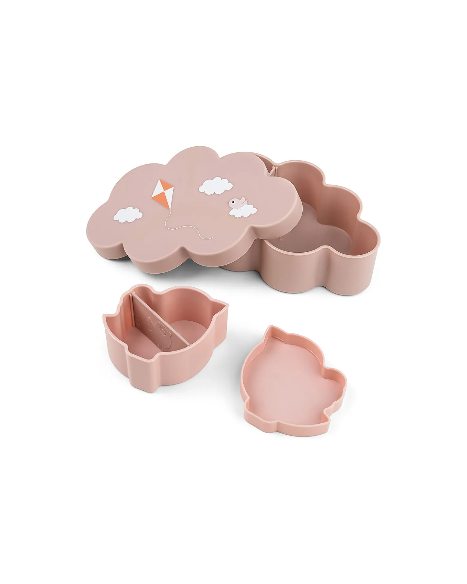 Set Porta Merenda Box Portapranzo e Cannuccia - Cipria - Perfetto per Asilo e Gite Fuori Porta