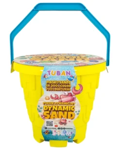 Set Sabbia Dinamica - 5 Colori con Secchiello e 4 Formine - 1,5 kg - 3+ anni