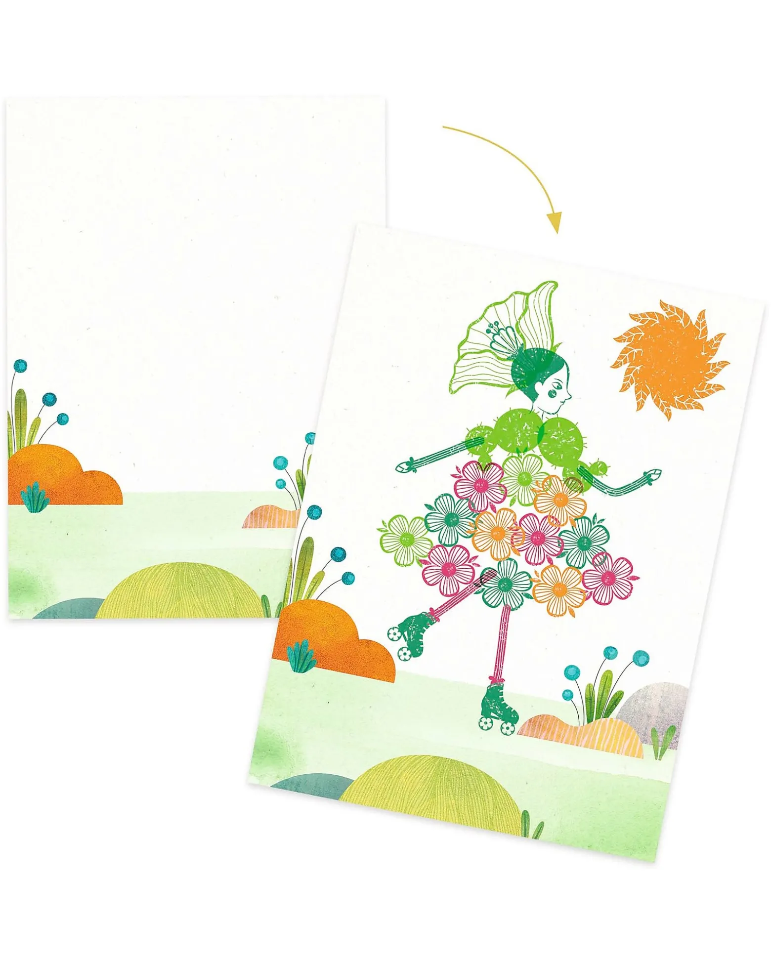 Set Timbri Flowers Girls - 14 Immagini e 4 Colori