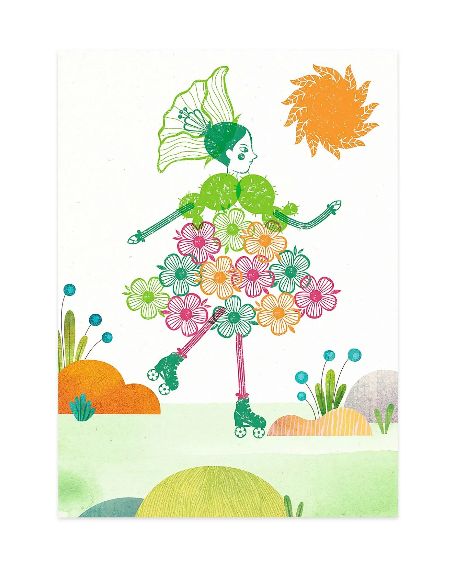 Set Timbri Flowers Girls - 14 Immagini e 4 Colori