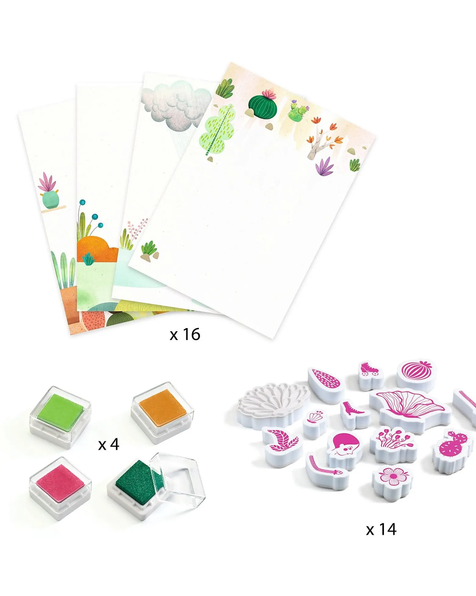 Set Timbri Flowers Girls - 14 Immagini e 4 Colori