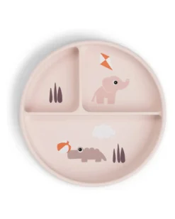 Stick&Stay Piatto con Scomparti - Playground - Cipria - 100% Silicone