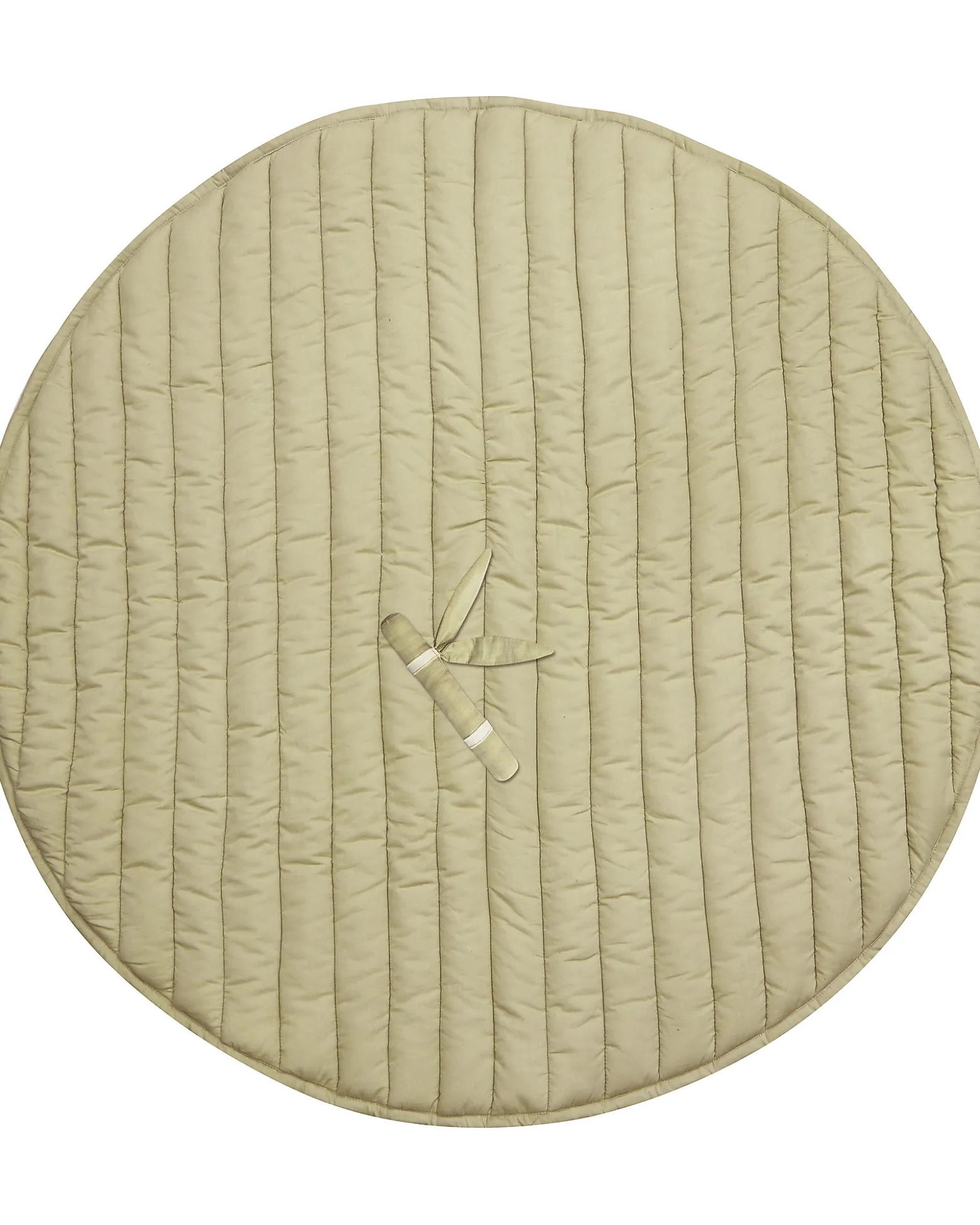 Tappeto Gioco Reversibile - Leaf - Verde Oliva - Cotone Organico GOTS - Bamboo Collection - Diametro 100 cm