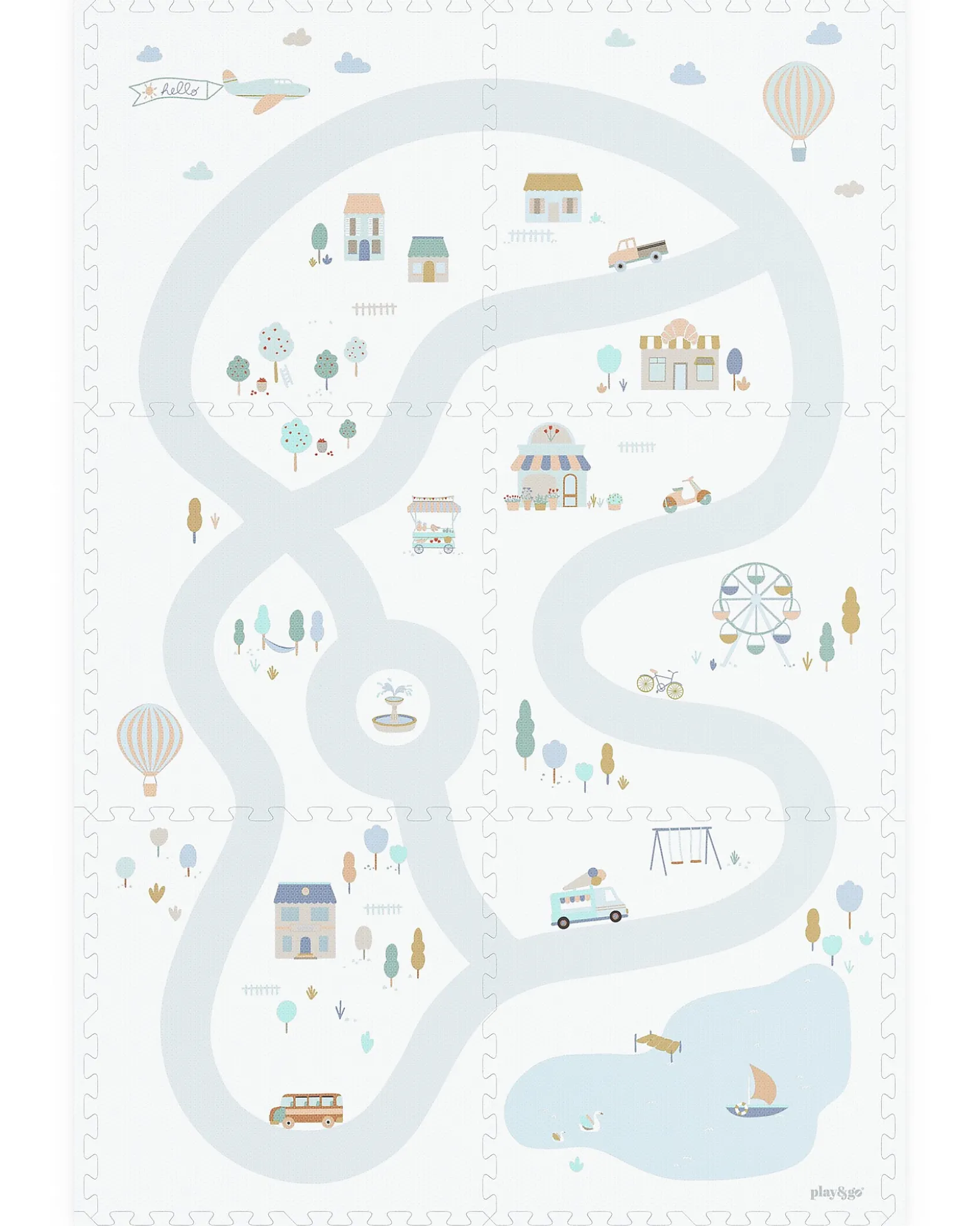 Tappeto Puzzle - Village - 120x180 cm - 100% EVA Foam