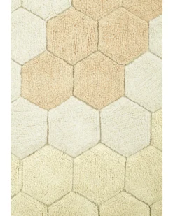 Tappeto Tondo - Honeycomb - Avorio/Oro - Cotone - Collezione Planet Bee - Diametro 140 cm