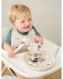 Tazza con Beccuccio e Manici - Tiny Farm - Sabbia - 100% Silicone Alimentare