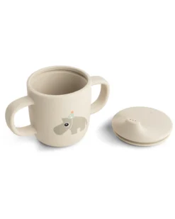 Tazza con Beccuccio 120 ml - Celebration - Sabbia - 100% Silicone Alimentare - con Due Manici