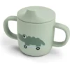 Tazza con Beccuccio 120 ml - Playground - Verde - 100% Silicone Alimentare - con Due Manici