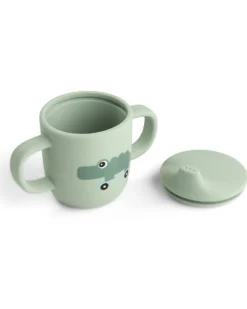 Tazza con Beccuccio 120 ml - Playground - Verde - 100% Silicone Alimentare - con Due Manici