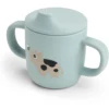 Tazza con Beccuccio 120 ml - Tiny Farm - Blu - 100% Silicone Alimentare - con Due Manici