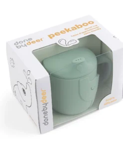 Tazza con Beccuccio Peekaboo - Elphee - Verde - 100% Silicone Alimentare - con Due Manici