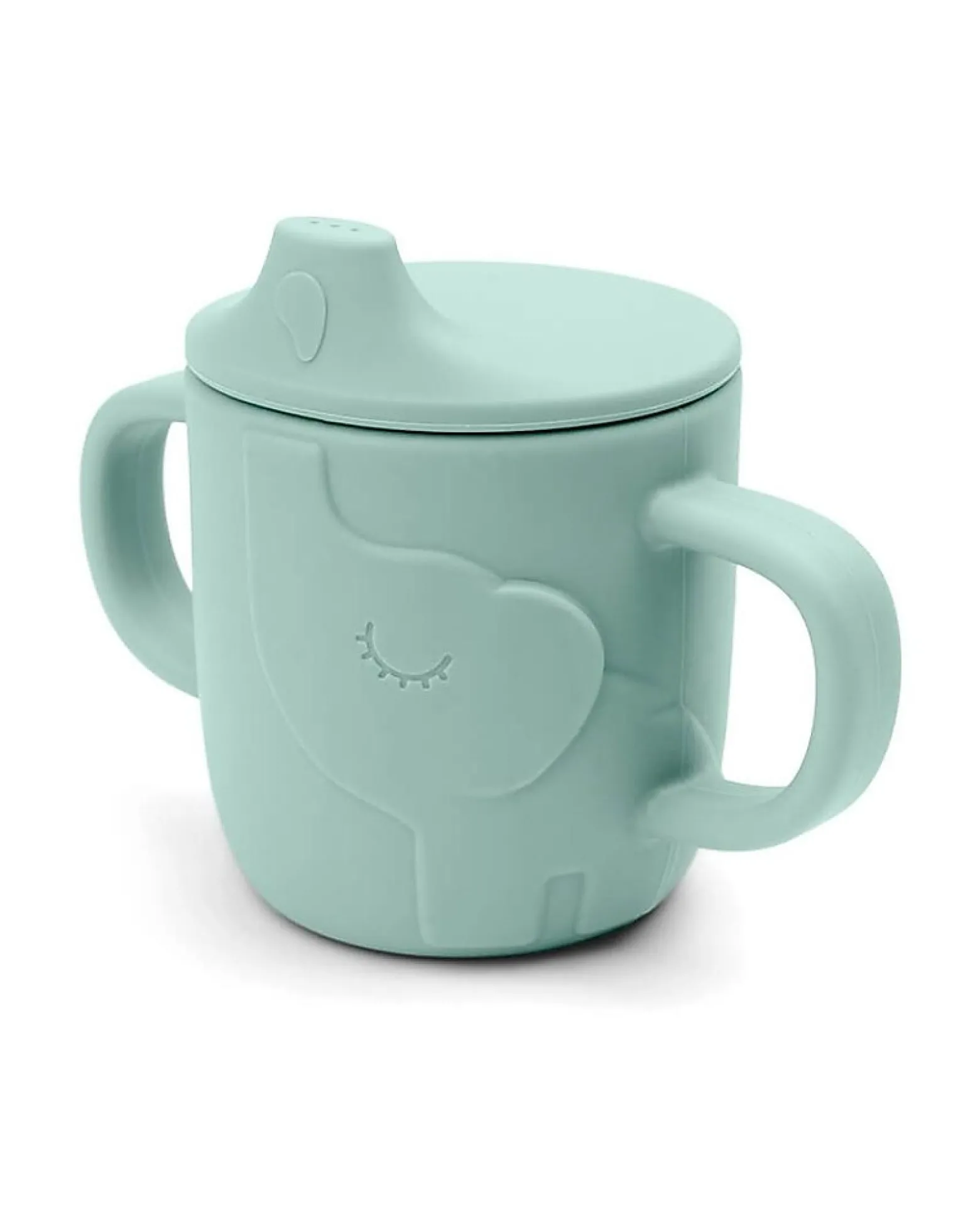 Tazza con Beccuccio Peekaboo - Elphee - Blu - 100% Silicone Alimentare - con Due Manici