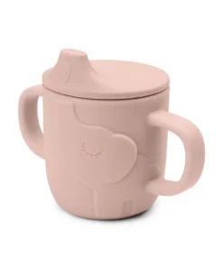 Tazza con Beccuccio Peekaboo - Elphee - Cipria - 100% Silicone Alimentare - con Due Manici