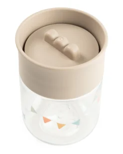 Tazza da Apprendimento con Bordo per Bere a 360° - Antigoccia - Celebration - Sabbia - 260 ml - 9m+