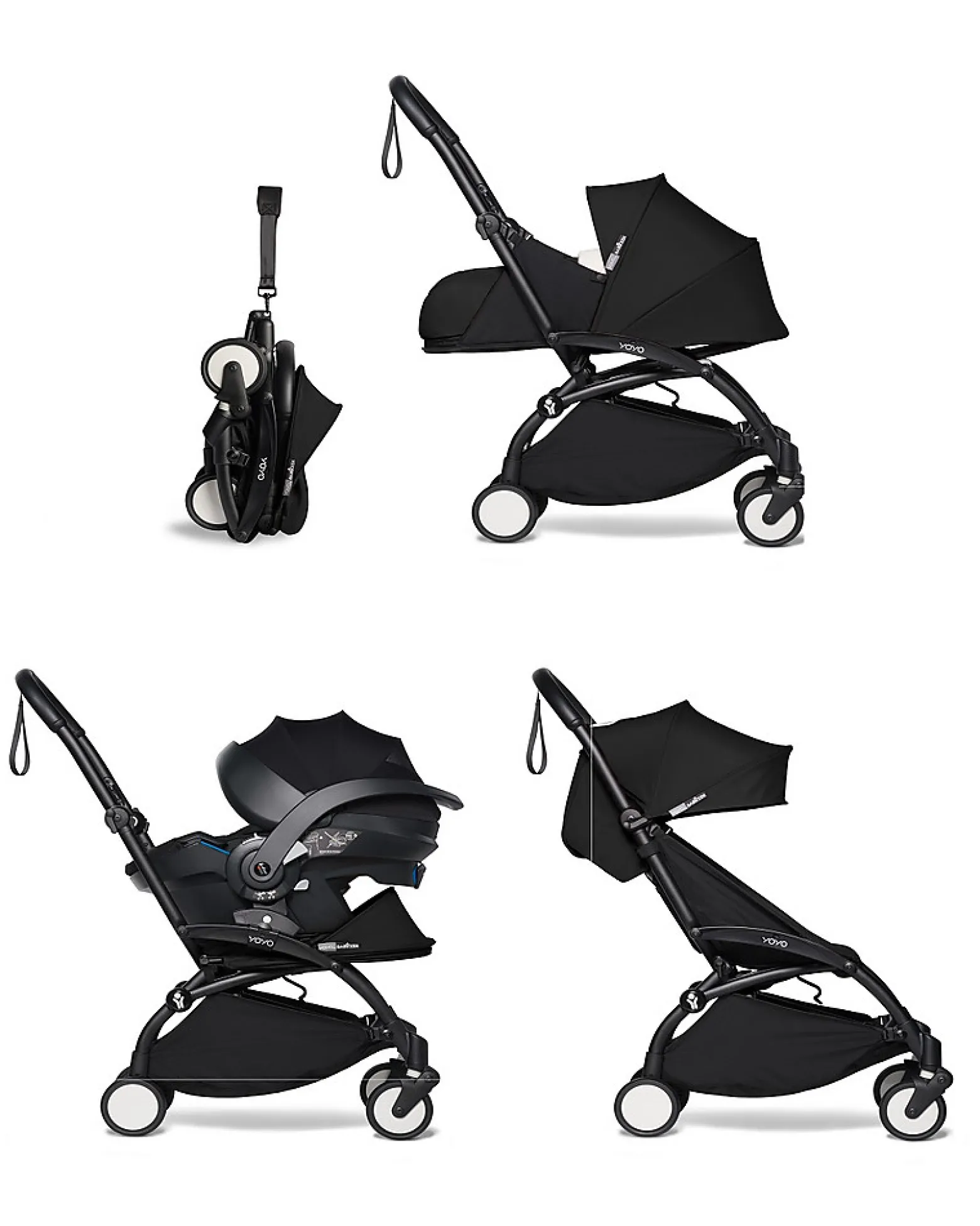 Telaio Passeggino BABYZEN YOYO² - Nero - Comprende cestino, borsa, cinghia trasporto!