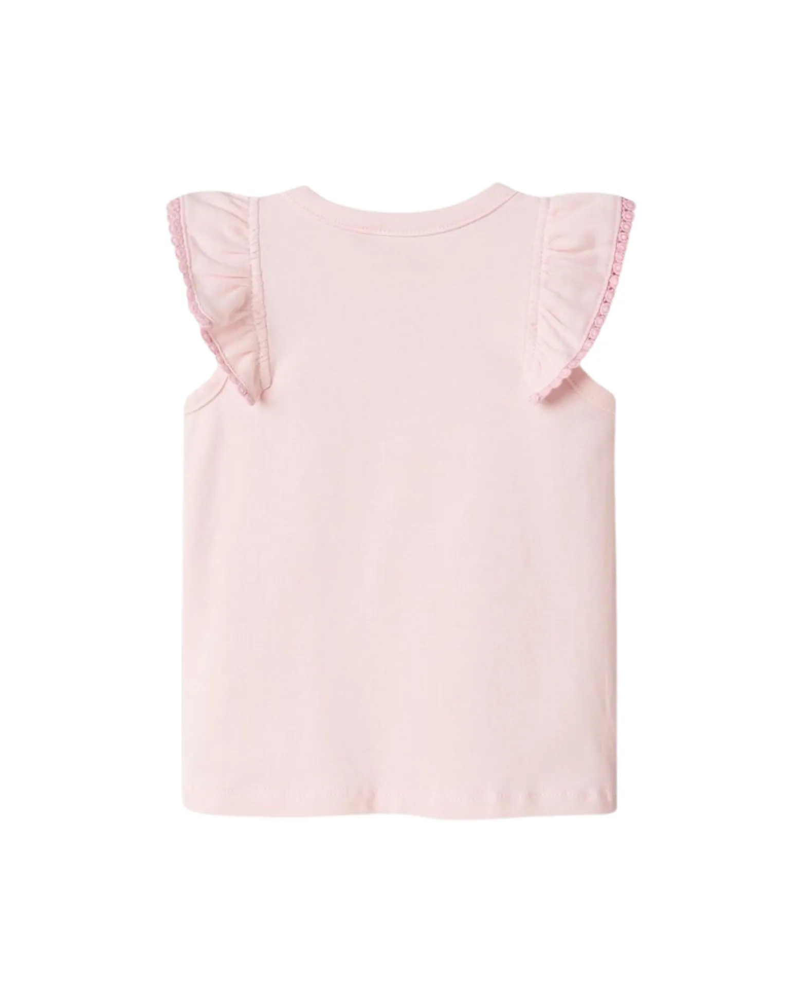 Top con Maniche Volant - Anguria - Rosa - Cotone