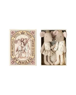 Topini Gemelli Reali - Sorellina e Fratellino in Scatola - Altezza 11 cm