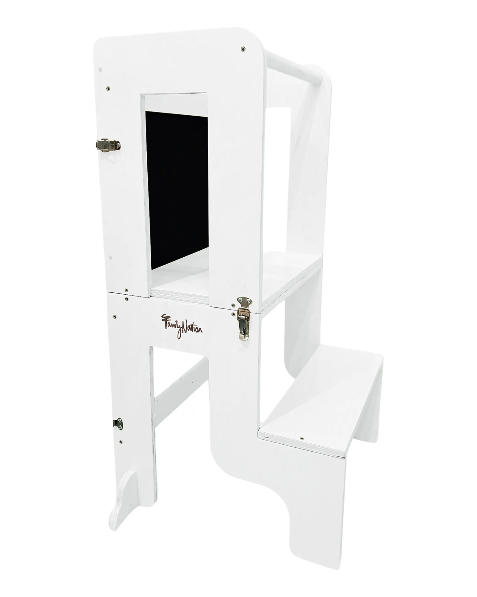 Torre Montessori 3 in 1 - Bianco - Lavagna Magnetica e Convertibile in Tavolo+Sedia