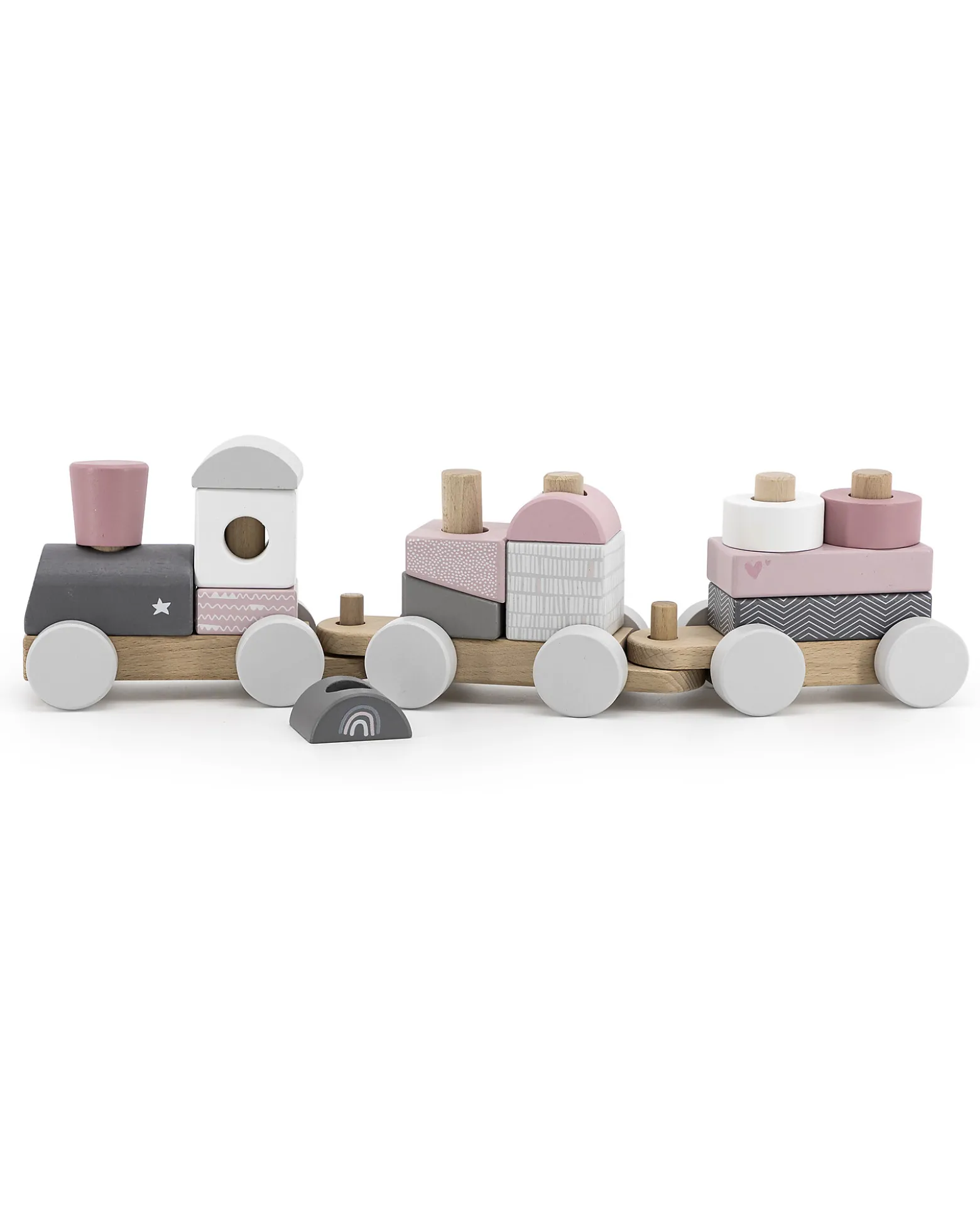 Trenino Giocattolo in Legno FSC - Rosa - 18+ m
