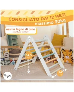 Triangolo Montessori Pikler Rainbow - Sunny Beach - Sviluppa Equilibrio e Agilità