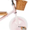 Triciclo Legno ed Ecopelle con Cestino - Rosa - Dai 3 anni
