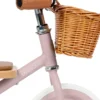 Triciclo Legno ed Ecopelle con Cestino - Rosa Antico - Dai 3 anni