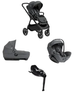 Trio Finiti - Passeggino + Navicella Calmi R129 + Ovetto I-Level Pro + Base Encore - Ebony