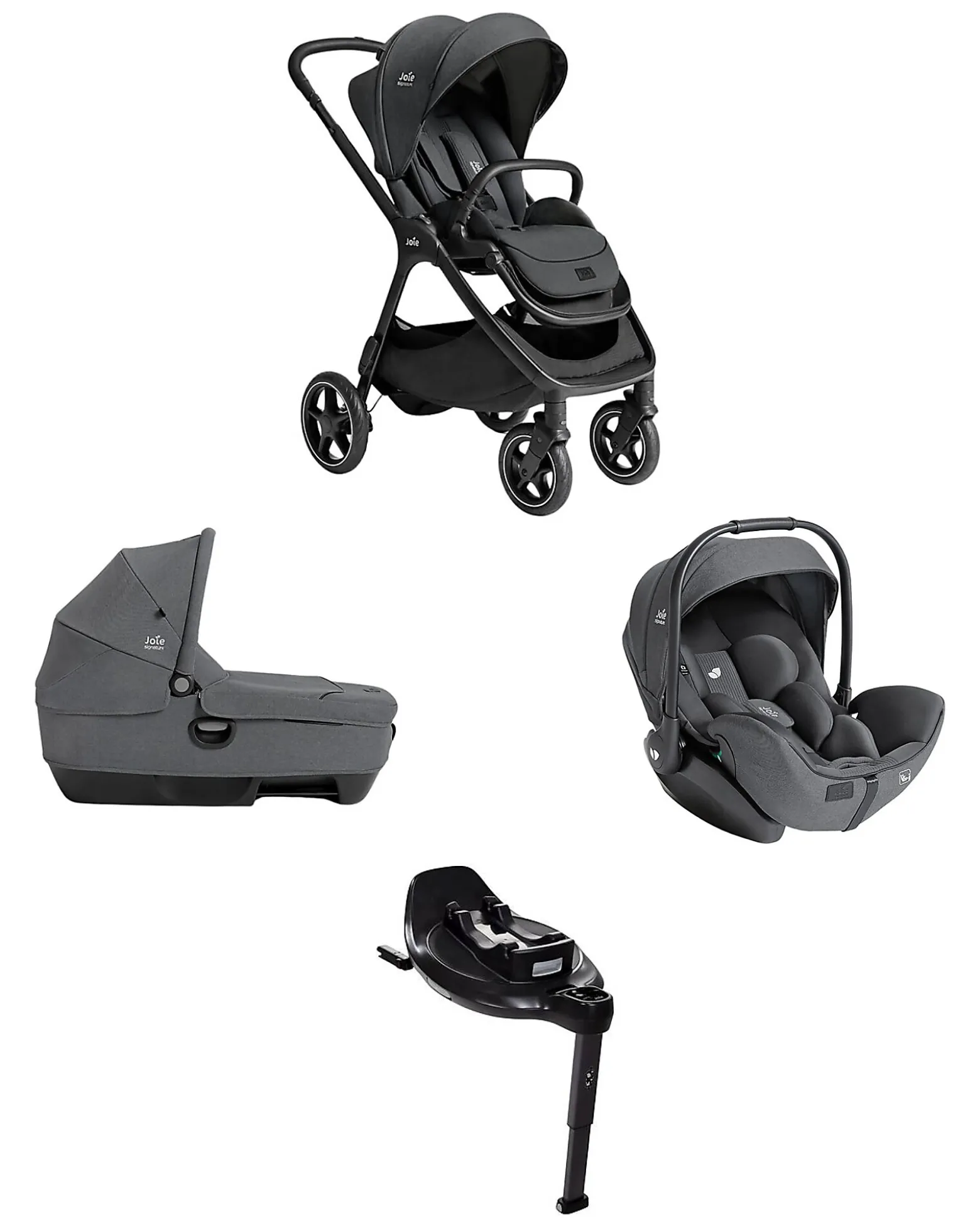 Trio Finiti - Passeggino + Navicella Calmi R129 + Ovetto I-Level Pro + Base Encore - Ebony