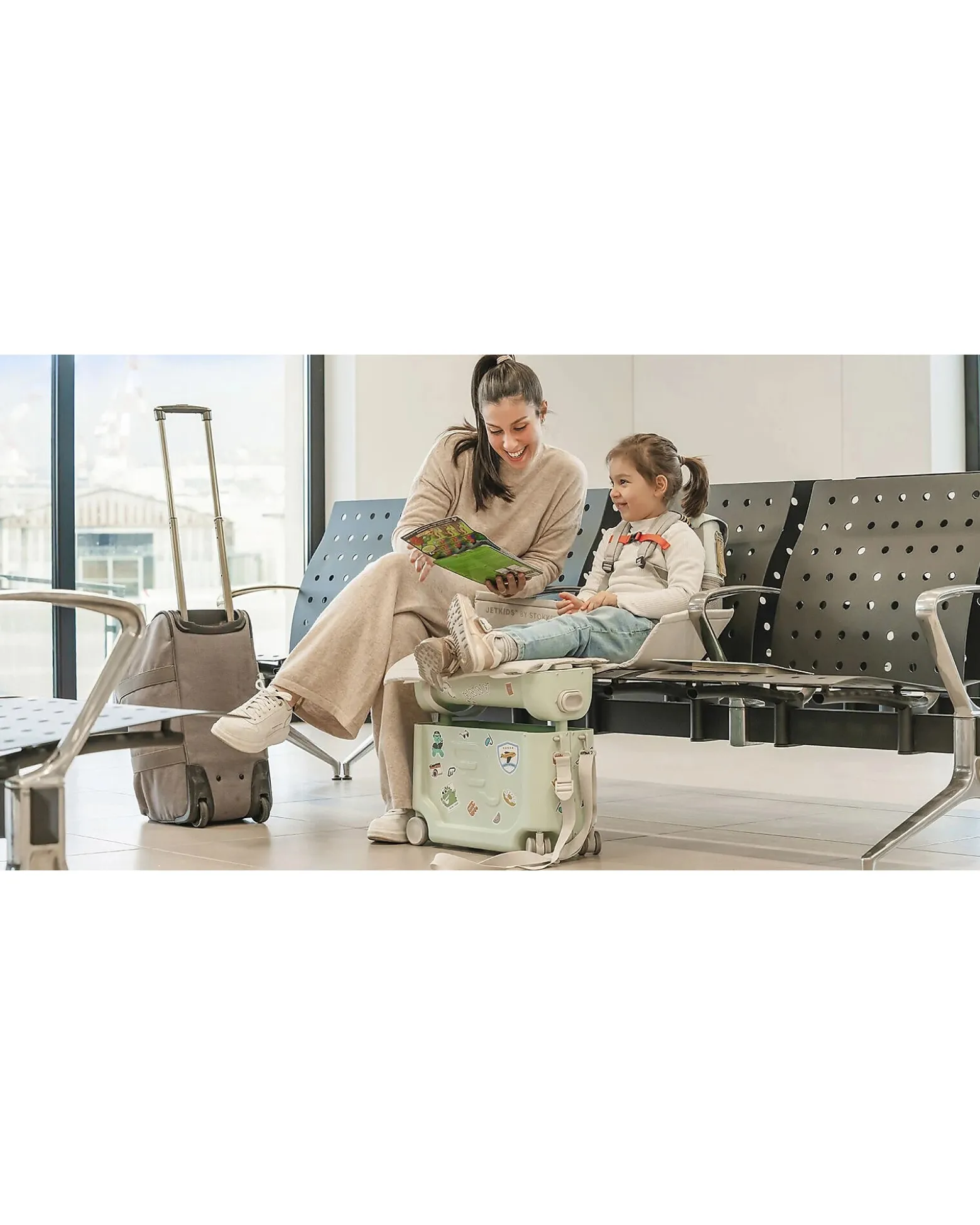 Valigia Cavalcabile Jet Kids BedBox - Green Aurora