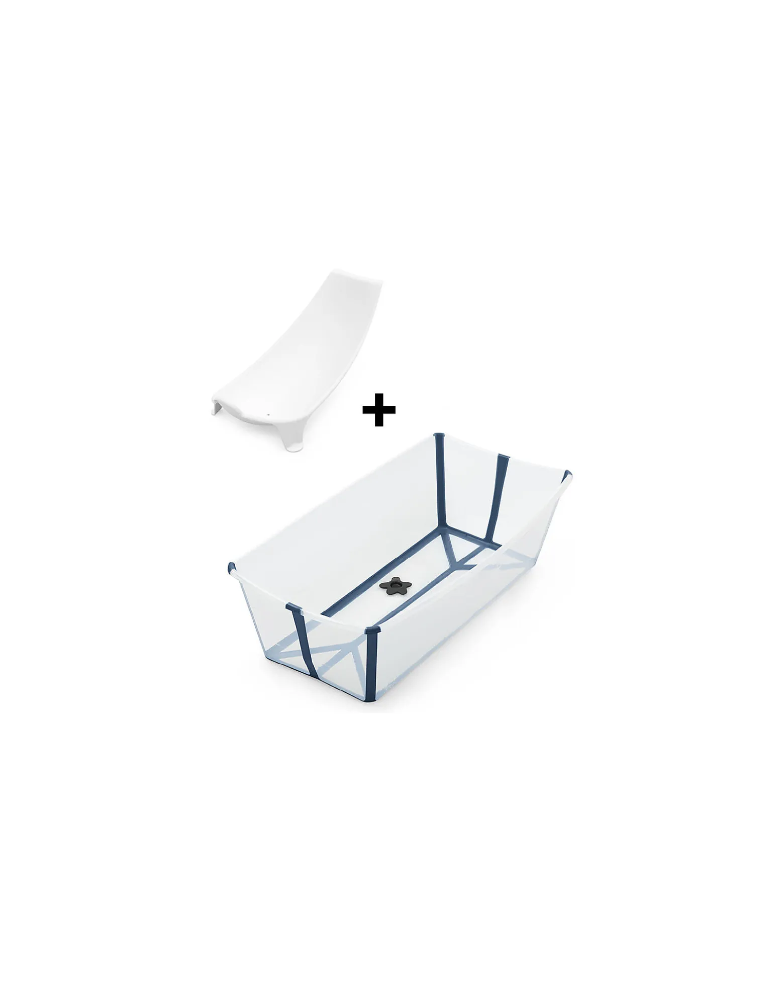 Vaschetta da Bagno Flexi Bath XL - con Supporto per Neonati - Trasparent Blue
