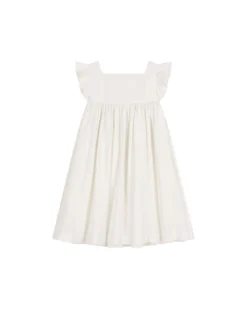 Vestito senza Maniche - Bianco - 100% Cotone Lavorato